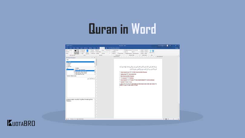 quran in ms word 2019